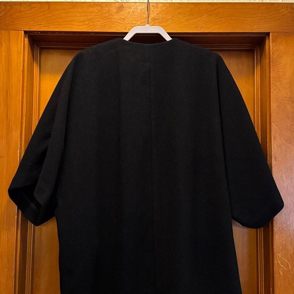 OAK NYC Black Wool Blend Half Sleeve Coat Oversized Women’s Small - Picture 7 of 8